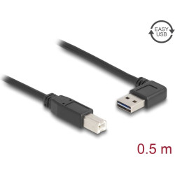 Delock Cable EASY-USB 2.0 Type-A male angled left / right > USB 2.0 Type-B male 0,5 m