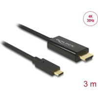 Delock Cable USB Type-C™ male > HDMI male (DP Alt Mode) 4K 30 Hz 3 m black
