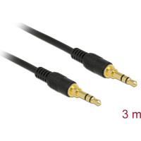 Delock Stereo Jack Cable 3.5 mm 3 pin male > male 3 m black