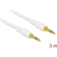 Delock Stereo Jack Cable 3.5 mm 3 pin male > male 3 m white