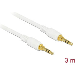 Delock Stereo Jack Cable 3.5 mm 3 pin male > male 3 m white