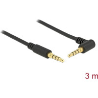 Delock Stereo Jack Cable 3.5 mm 4 pin male > male angled 3 m black