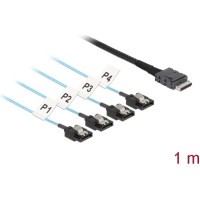 Delock Cable OCuLink SFF-8611 > 4 x SATA 7 pin 1 m metal