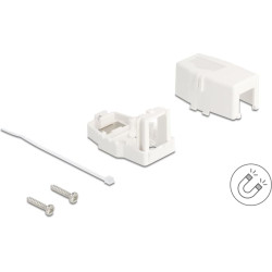 Delock Keystone Surface Mounted Box 1 Port with magnetic bottom, white