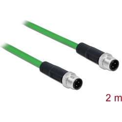 Delock Network cable M12 4 pin D-coded TPU 2 m