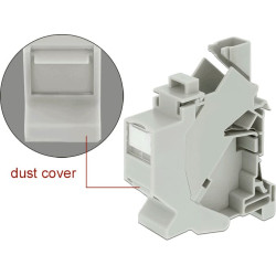 Delock Keystone Mounting for DIN rail with dust cover
