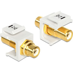 Delock Keystone module RCA female  RCA female gold plated white