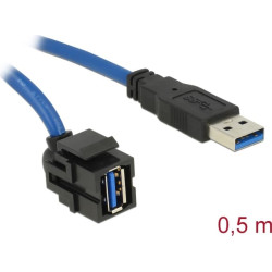 Delock Keystone module USB 3.0 A female  USB 3.0 A male 250 with cable