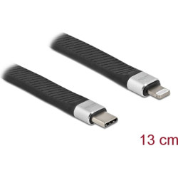 Delock FPC Flat Ribbon Cable USB Type-C™ to Lightning™ for iPhone™, iPad™ and iPod™ 13 cm