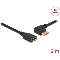 Delock DisplayPort extension cable male 90° left angled to female 8K 60 Hz 2 m