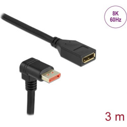 Delock DisplayPort extension cable male 90° downwards angled to female 8K 60 Hz 3 m
