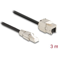 Delock Cable RJ45 plug field assembly to Keystone Module RJ45 jack Cat.6A 3 m