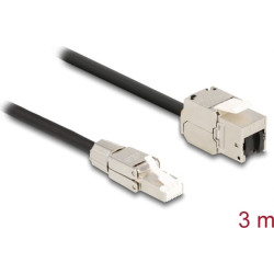 Delock Cable RJ45 plug field assembly to Keystone Module RJ45 jack Cat.6A 3 m