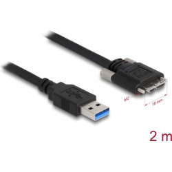Delock Cable USB 3.0 Type-A male to Type Micro-B male with screws 2 m