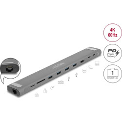 Delock USB Type-C™ Slim Docking Station 4K - HDMI / USB 3.2 Gen 1 / LAN / SD / PD 3.0