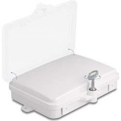 Delock Fiber Optic Distribution Box for indoor and outdoor IP65 waterproof lockable 6 port white