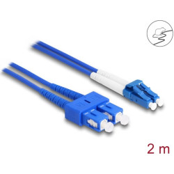 Delock Fiber Optical Cable with metal armouring LC Duplex to SC Duplex Singlemode OS2 2 m