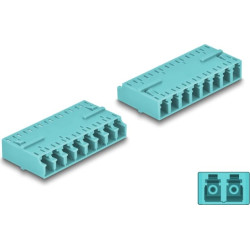 Delock Optical Fiber Coupler HD LC Octuplex female to LC Octuplex female aqua
