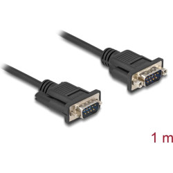 Delock RS-232 Cable Serial D-Sub9 male to male with narrow plug housing 1 m