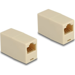 Delock Adapter RJ45 jack to RJ45 jack UTP beige