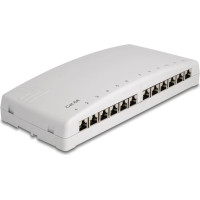 Delock Mini Desktop Patch Panel 12 Port Cat.6A grey