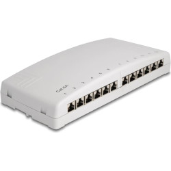 Delock Mini Desktop Patch Panel 12 Port Cat.6A grey
