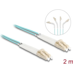 Delock Optical Fiber Cable LC Duplex to LC Duplex Multi-mode OM3 angled 2 m
