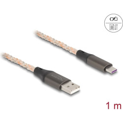 Delock USB 2.0 Cable Type-A to USB Type-C™ with RGB illumination 1 m
