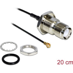 Delock Antenna Cable RP-TNC Jack Bulkhead  MHFU.FL Compatible Plug 200 mm Splash Proof