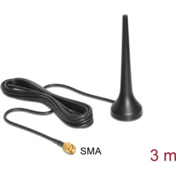 Delock GSM UMTS Sixband Antenna SMA 0 dBi omnidirectional with magnetic base fixed black