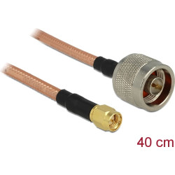 Delock Antenna Cable N Plug > SMA Plug RG-142 400 mm low loss