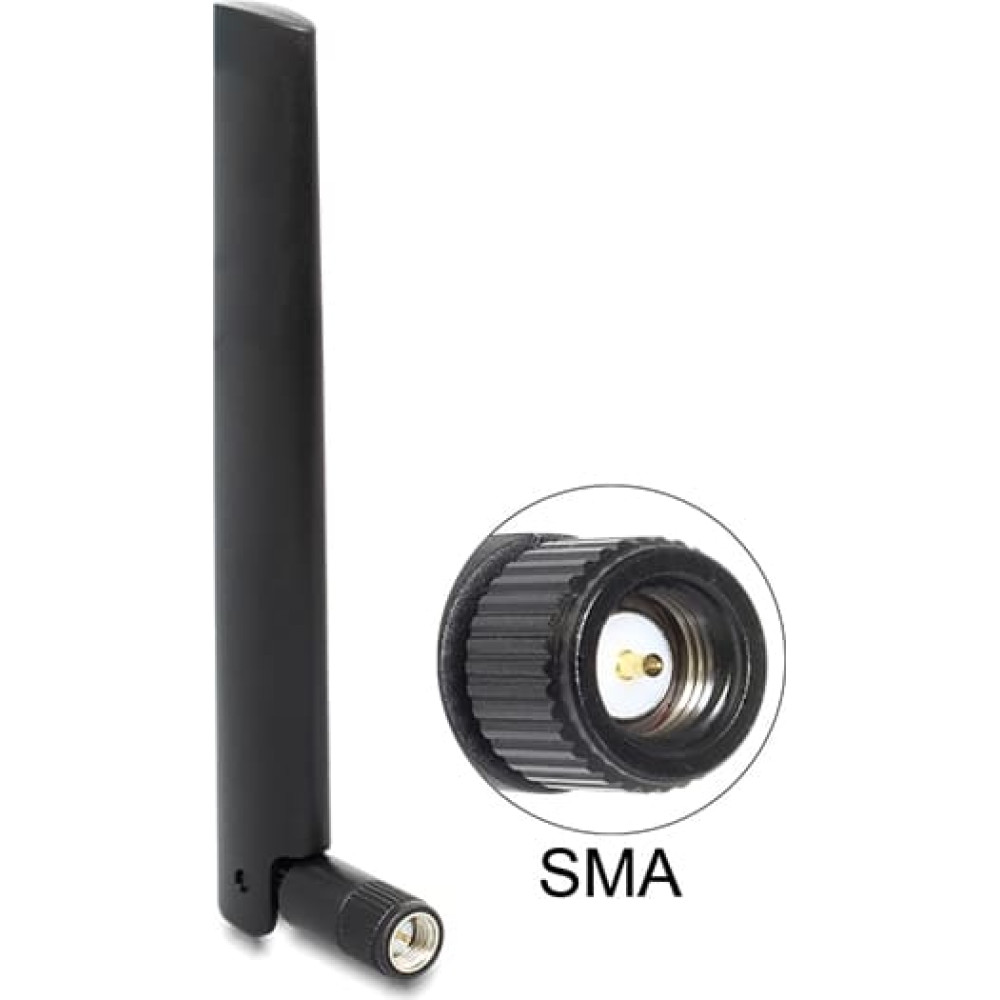 Delock LTE Antenna (50 pieces) SMA -0.8 - 3.0 dBi omnidirectional with flexible joint black bulk