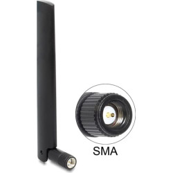 Delock LTE Antenna (50 pieces) SMA -0.8 - 3.0 dBi omnidirectional with flexible joint black bulk