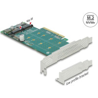Delock PCI Express x8 Card to 2 x internal NVMe M.2 Key M - Bifurcation - Low Profile Form Factor