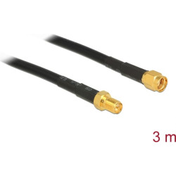 Delock Antenna Cable RP-SMA plug  RP-SMA jack CFD200 3 m low loss