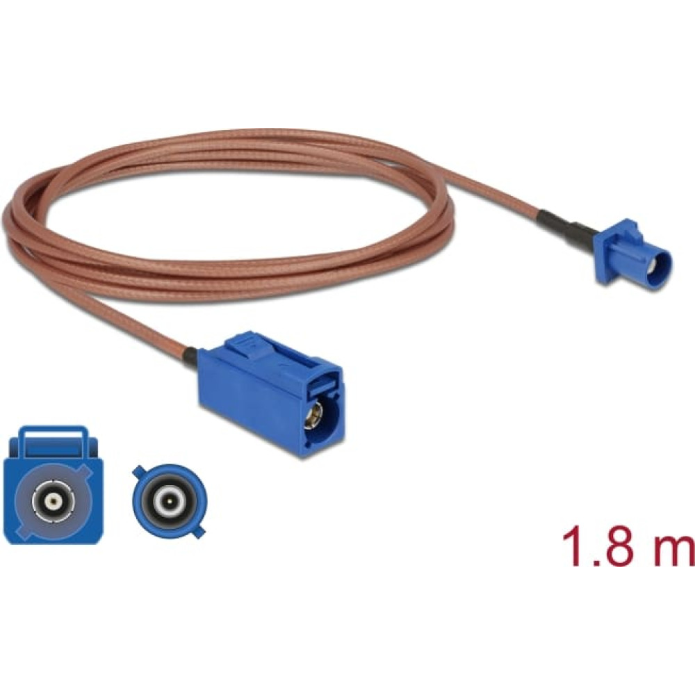 Delock Antenna Cable FAKRA C jack > FAKRA C plug RG-316 1.8 m