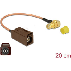 Delock Antenna Cable FAKRA F jack > SMA 90° jack bulkhead RG-316 20 cm