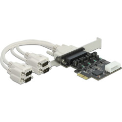Delock PCI Express x1 Card to 4 x Serial RS-232 with voltage supply 5 V / 12 V