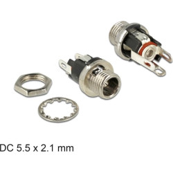 Delock Connector DC 5.5 x 2.1 x 9.5 mm female bulkhead