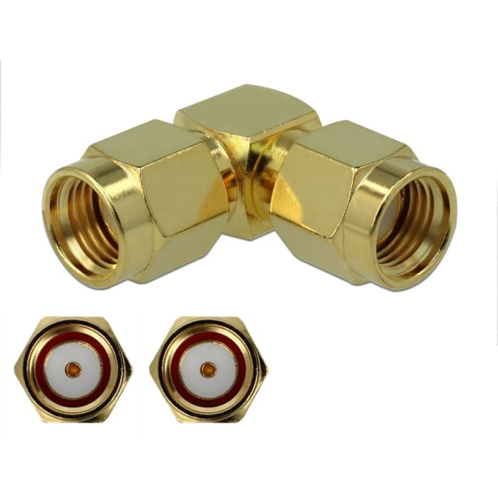 Delock Adapter RP-SMA plug to RP-SMA plug 90° 3 GHz