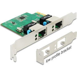 Delock PCI Express x1 Network Card Gigabit LAN 2 x RJ45 RTL8111