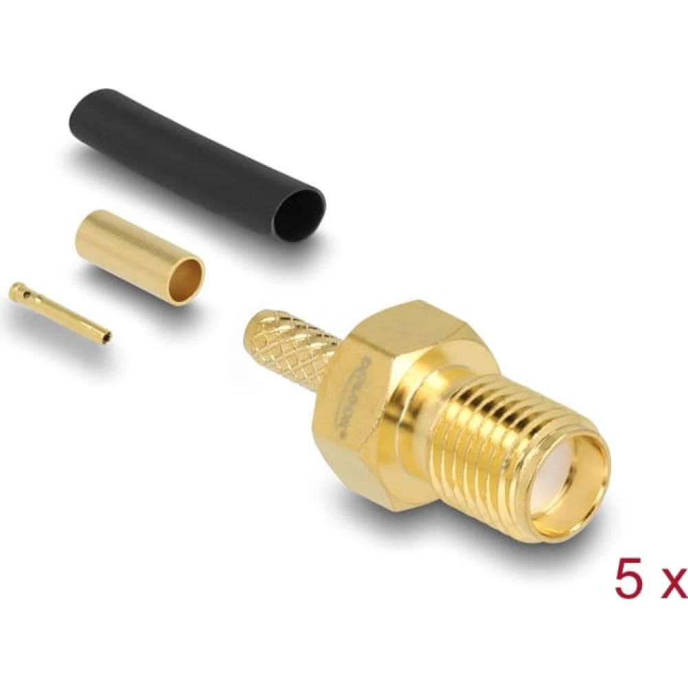 Delock SMA jack for crimping RG-174 / RG-316 with matching shrink tube