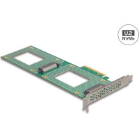 Delock PCI Express 4.0 x8 Card to 2 x internal U.2 NVMe SFF-8639 - Bifurcation (LxW: 236 x 87 mm)