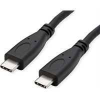 ROLINE USB 3.2 Gen 2 Cable, PD (Power Delivery) 20V5A, with Emark, C-C, M/M, black, 0.5 m
