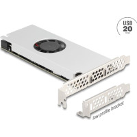 Delock PCI Express x16 Card to 2 x USB 20 Gbps USB Type-C™ Dual Channel with Fan and Heat Sink in Low Profile Form Factor