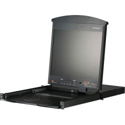 Aten KL1508AM KVM-Switch, 43cm TFT, VGA, PS/2-USB over cat 5, 8 Port, DE-Layout