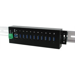 Exsys EX-1110HMVS 10 Port USB 3.2 Gen1 HUB 15KV ESD Surge Protection Metallgehäuse