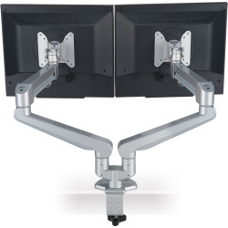 Roline Dual LCD Monitor Stand Pneumatic, Desk Clamp, Pivot, 2 Joints