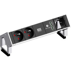 Bachmann DESK2 2xUTE 35° 1xUSB Charger 1xCM Power 0,2m GST18 White
