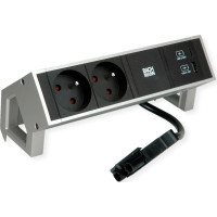 Bachmann DESK2 2xUTE 1xUSB A/C 22W 0.2m GST18 INOX